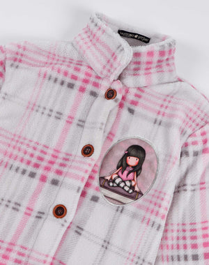 Giacca camera bimba Santoro Gorjuss 57424 aperta pile scozzese