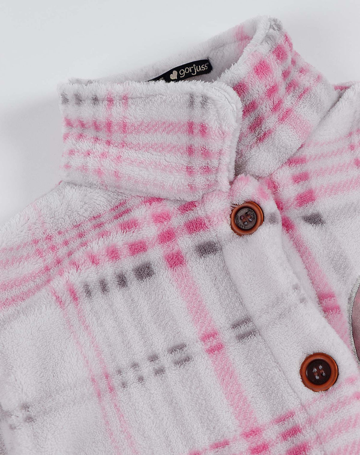 Giacca camera bimba Santoro Gorjuss 57424 aperta pile scozzese