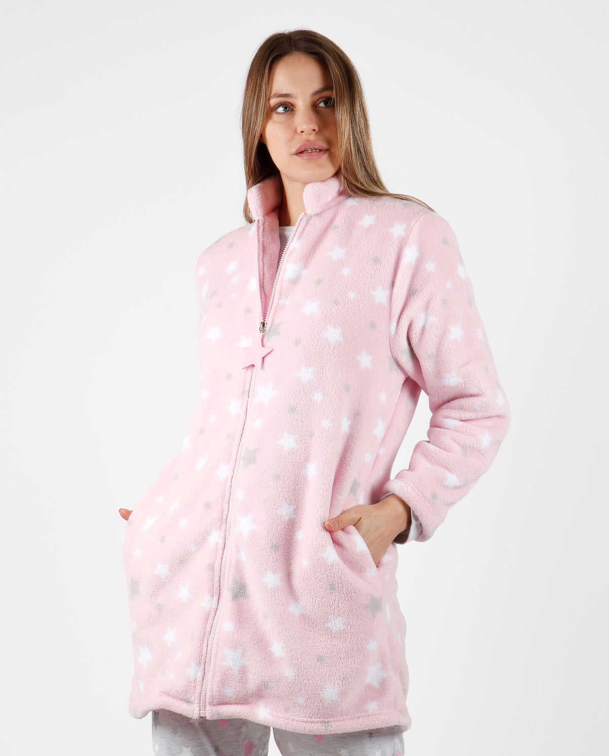 Vestaglia donna calda Admas 57536 pile coral rosa