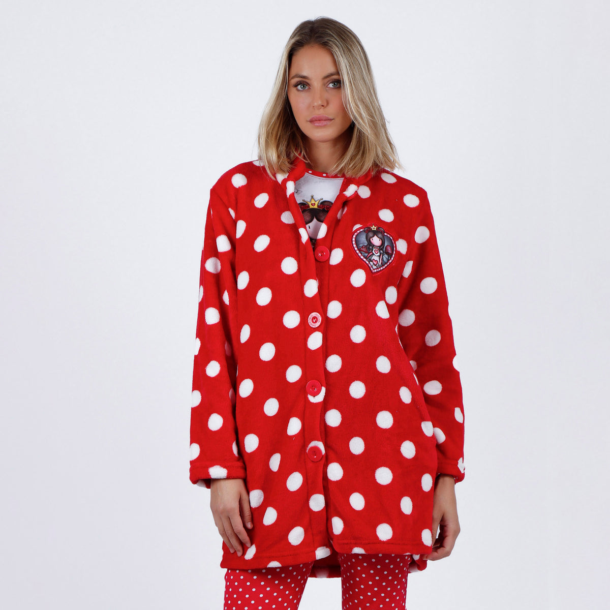 Vestaglia donna Santoro Gorjuss 57538 caldo pile coral