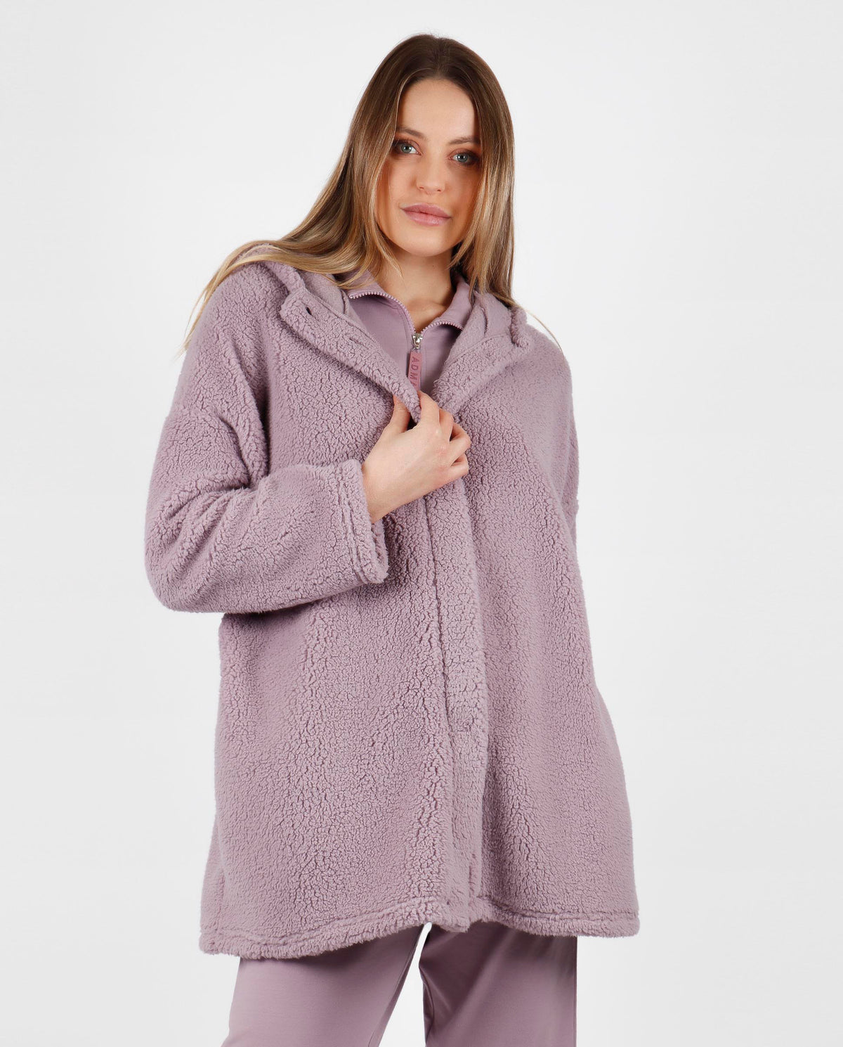 Giacca da camera donna con cappuccio rosa Admas 57542