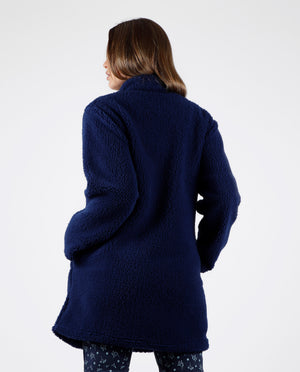 Giacca caldissima donna pellicciosa collo alto Admas 57544 blu