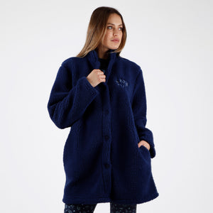 Giacca caldissima donna pellicciosa collo alto Admas 57544 blu