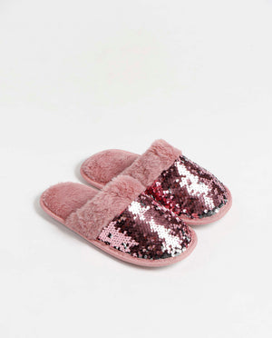 Pantofole donna eco pelliccia paiette girabrilla Admas 59100