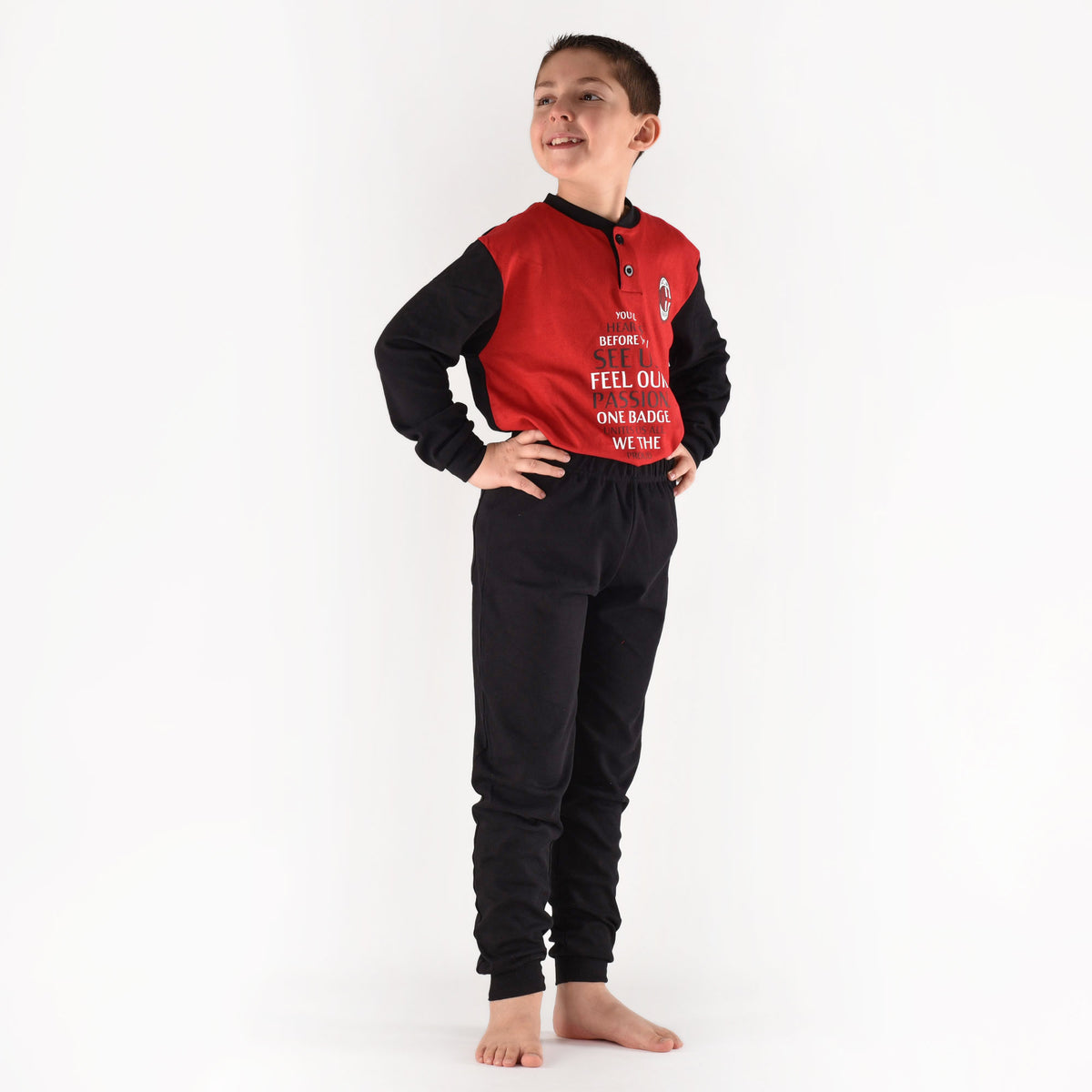 Pigiama bambino AC Milan serafino caldo cotone B2MI15115 rosso