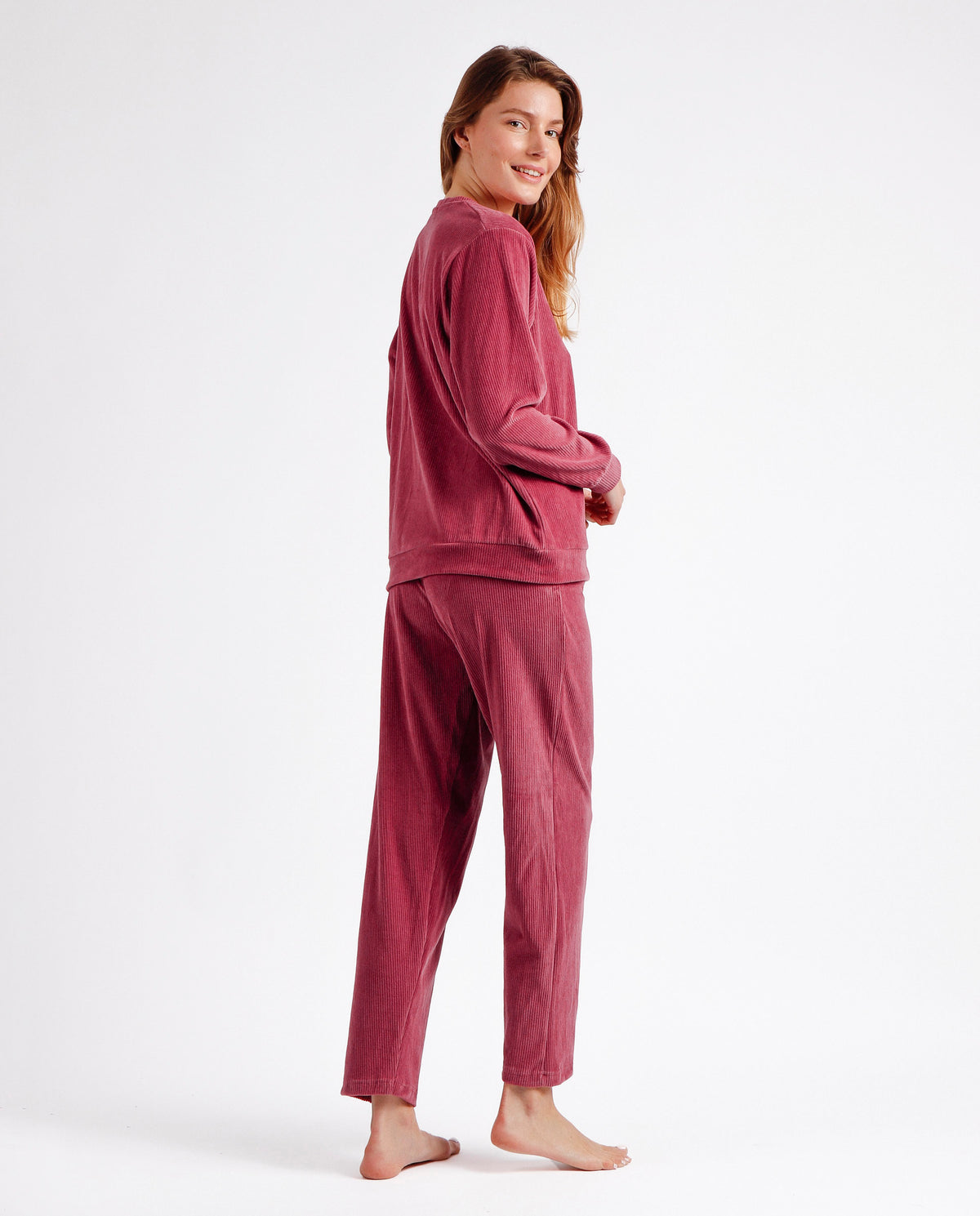 Pigiama donna cotone caldo e vellutino a coste Admas 60091
