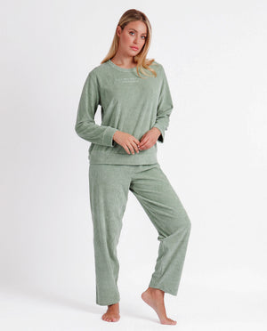 Pigiama donna cotone caldo e vellutino a coste Admas 60091