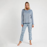 Pigiama donna in vellutino e lycra celeste Admas 60232