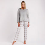 Pigiama donna in velluto elastico grey Admas 60239