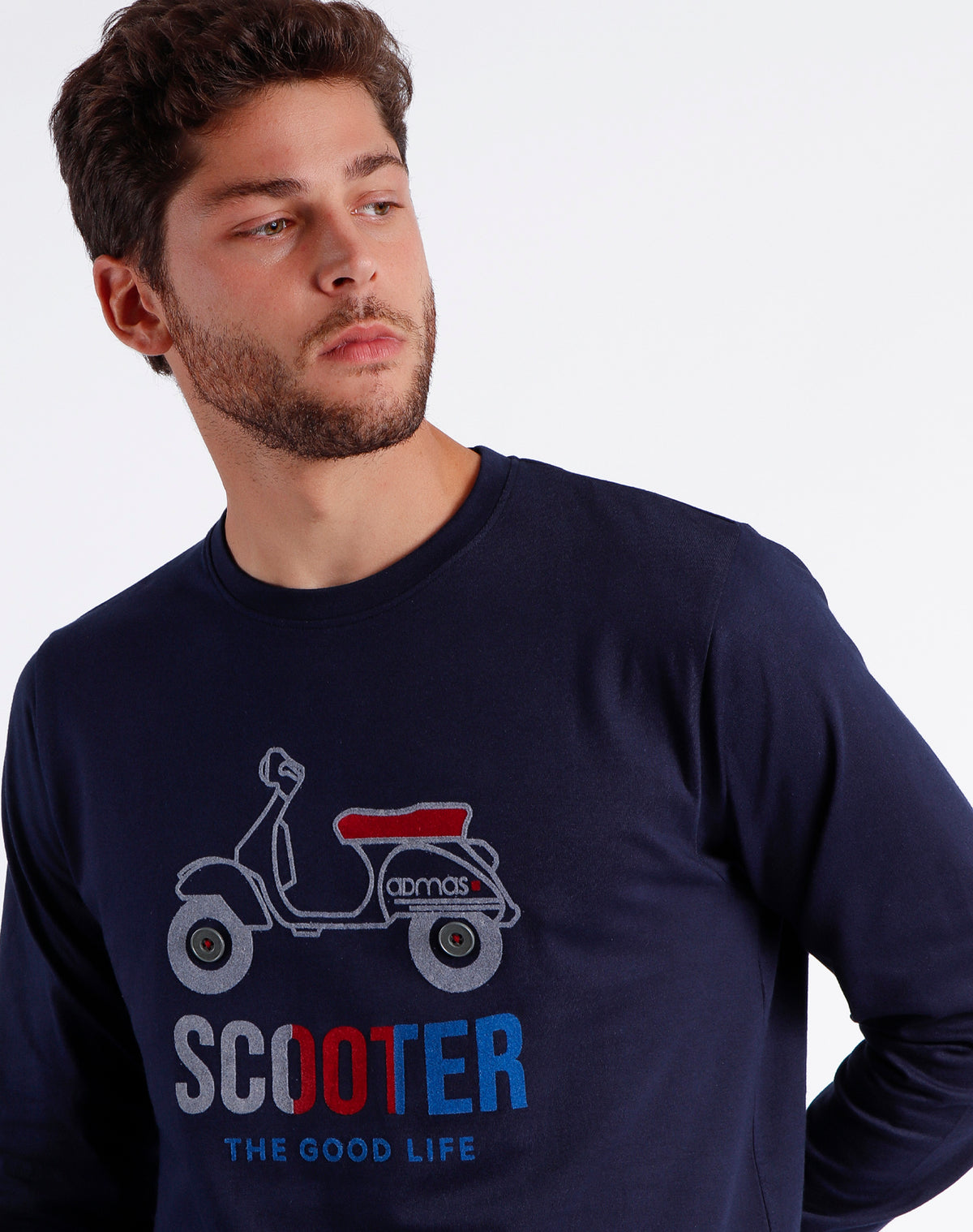 Pigiama uomo in caldo cotone moto scooter Admas 60305