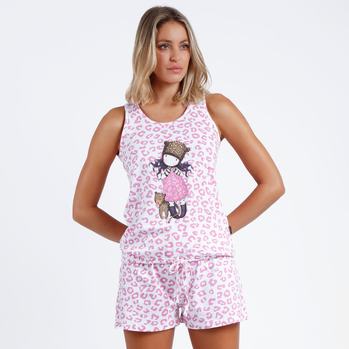 Pigiama donna Santoro Gorjuss 60776 cotone animalier rosa
