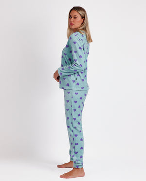Pigiama donna Santoro Gorjuss 60796 caldo pile cuori