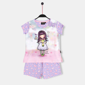 Pigiama bambina Santoro Gorjuss 60830 100% cotone malva