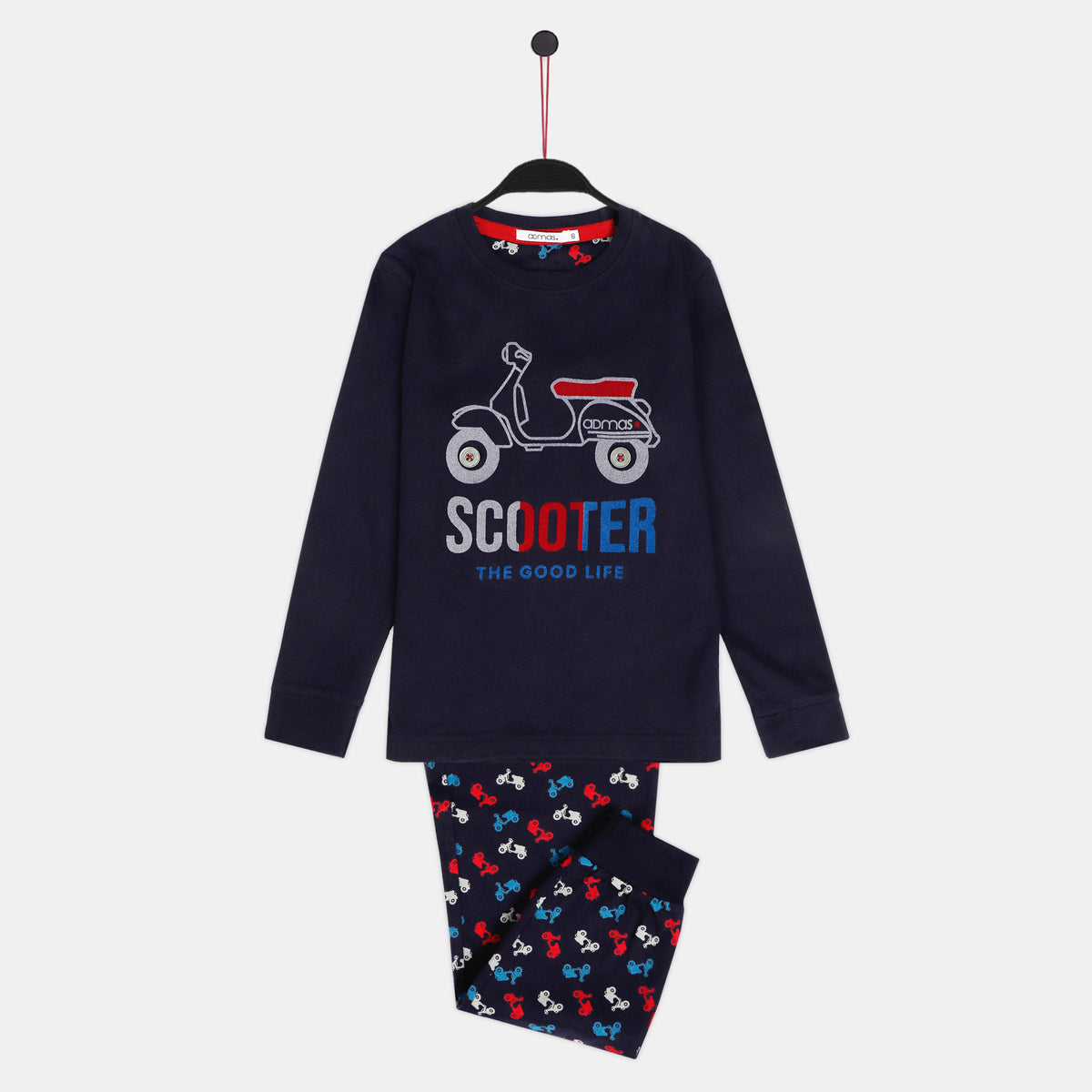 Pigiama bambino in caldo cotone moto con polsini Admas 60885
