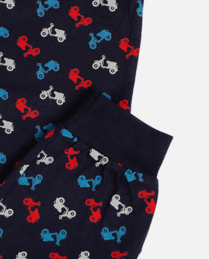 Pigiama bambino in caldo cotone moto con polsini Admas 60885