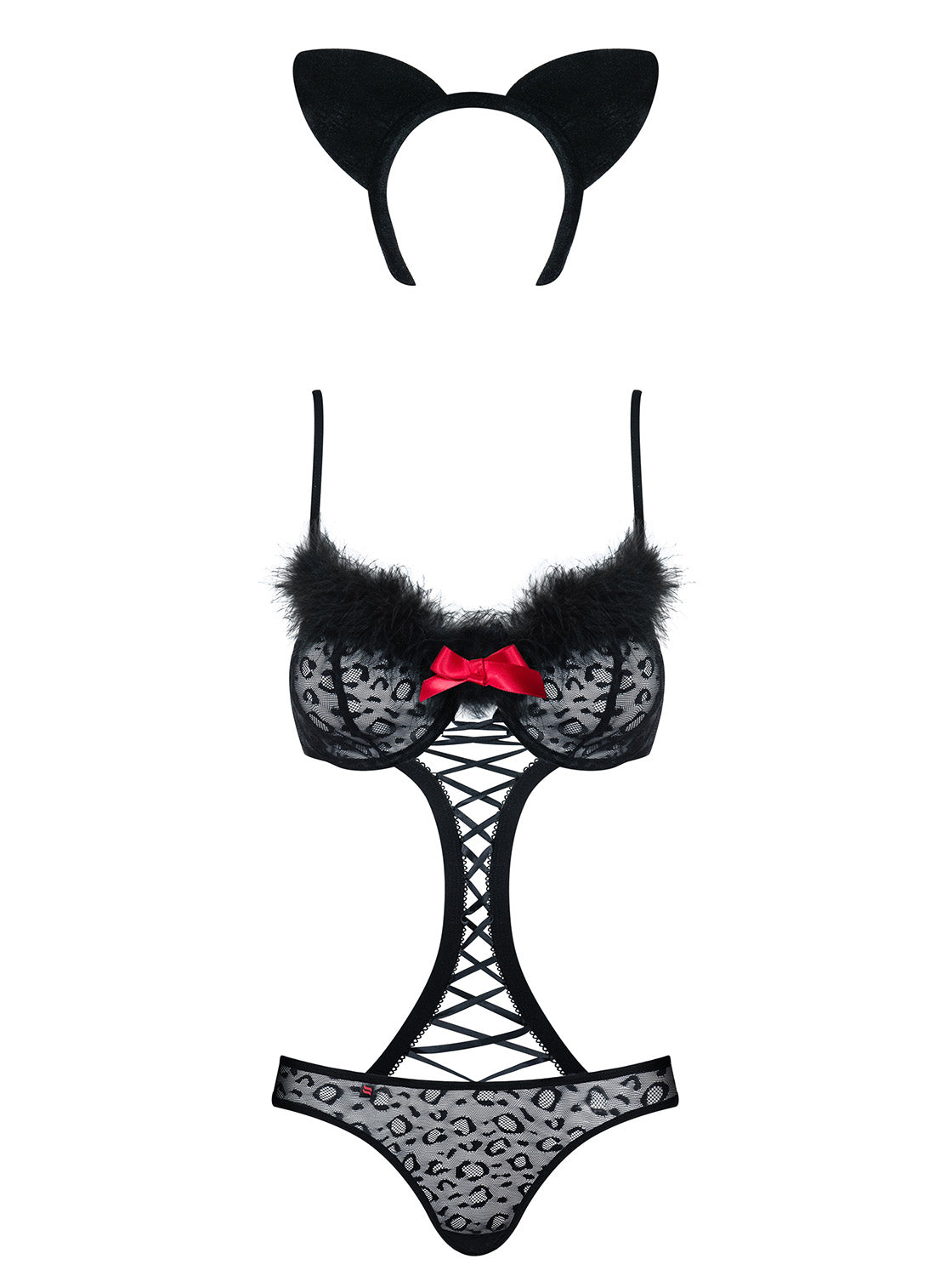 Sexy costume leopardato Obsessive Gepardina con cerchietto e coda