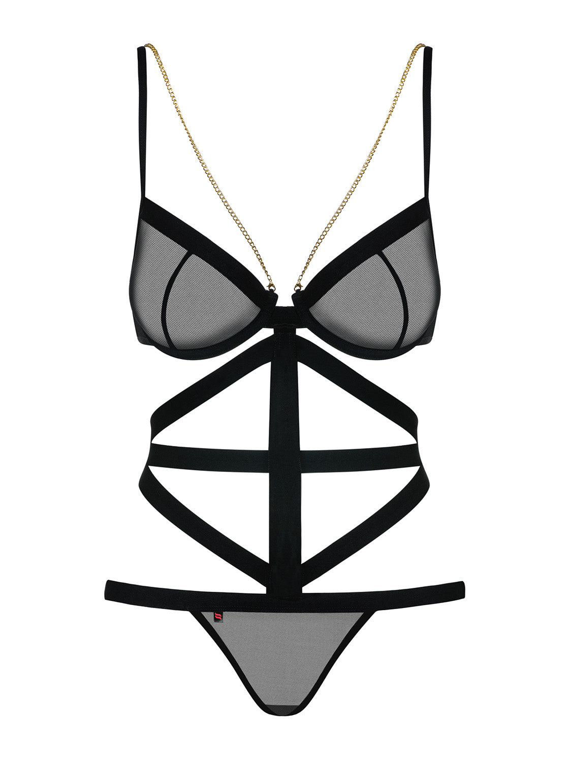 Sexy Body Obsessive Bondy Teddy con cinghie nero 