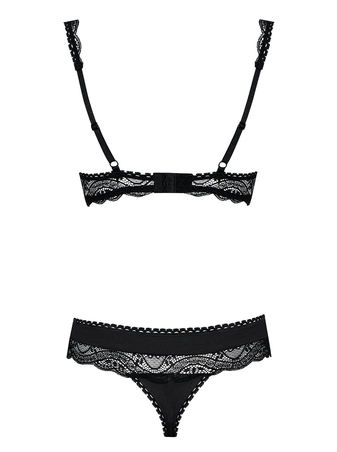 Sexy set Obsessive Miamor seno scoperto + mutandine nero 2 pz