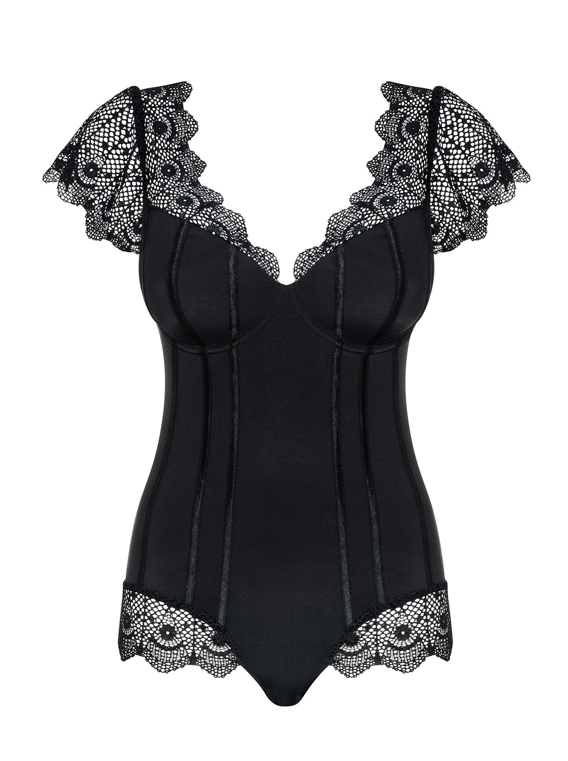 Sexy body con manica Obsessive Moketta Teddy nero 