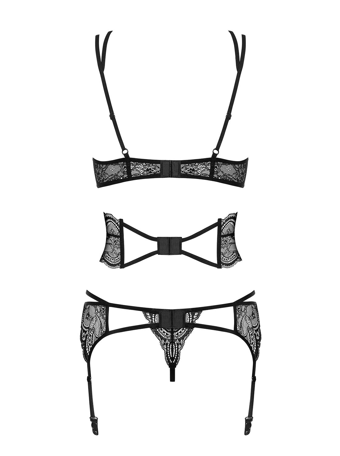 Sexy set Obsessive Frivolla reggiseno perizoma reggicalze cintura 4 pz.