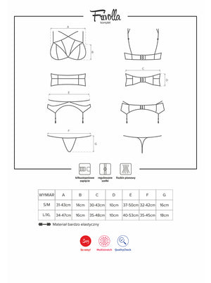 Sexy set Obsessive Frivolla reggiseno perizoma reggicalze cintura 4 pz.