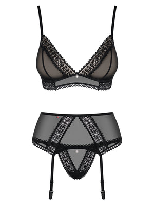 Sexy set Obsessive 862-seg-1 reggiseno reggicalze e perizoma 3 pz.