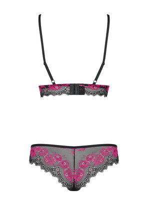 Sexy coordinato reggiseno + brasiliana Obsessive tulia set nero