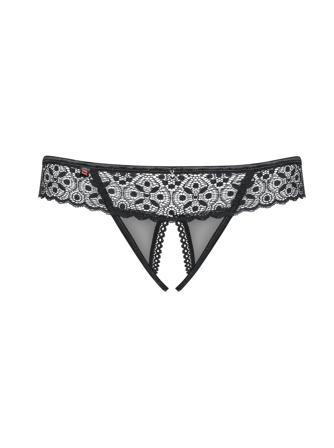 Sexy perizoma Obsessive Shibu Crotchless Thong cavallo aperto nero