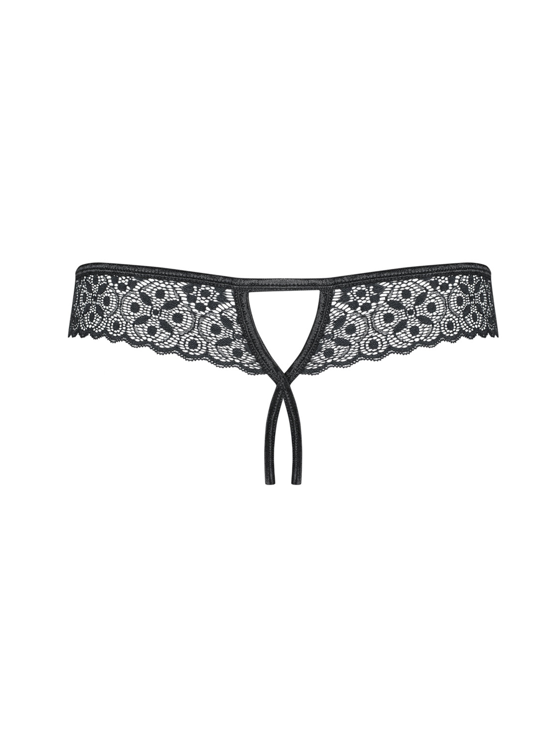Sexy perizoma Obsessive Shibu Crotchless Thong cavallo aperto nero