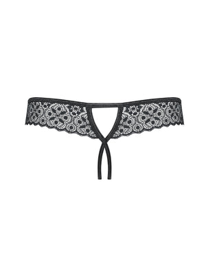 Sexy perizoma Obsessive Shibu Crotchless Thong cavallo aperto nero