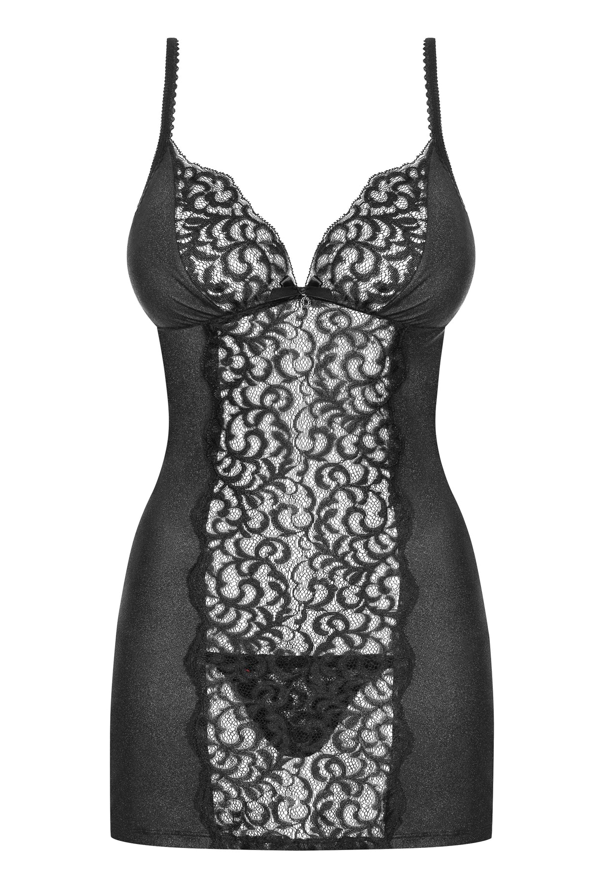 Sexy sottoveste + perizoma Laluna chemise e thong nero