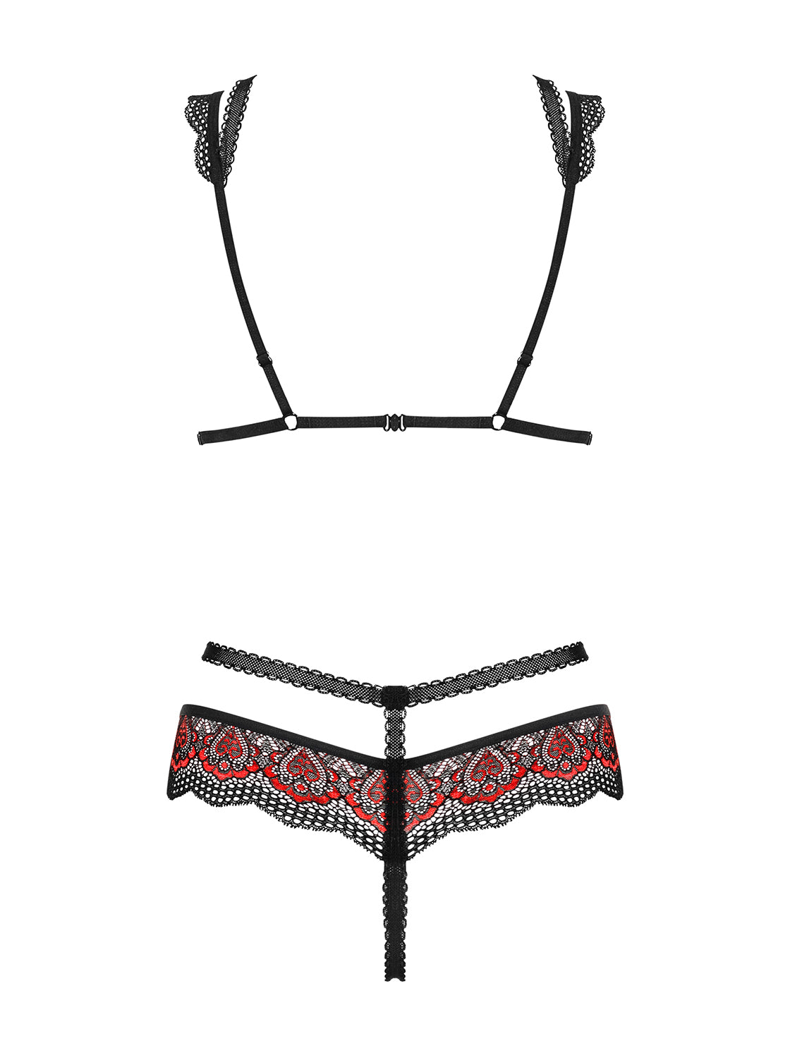 Sexy set Obsessive Megies seno scoperto + perizoma cavallo aperto 2 pz.