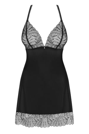 Sexy sottoveste + perizoma Obsessive Chiccanta chemise e thong nero