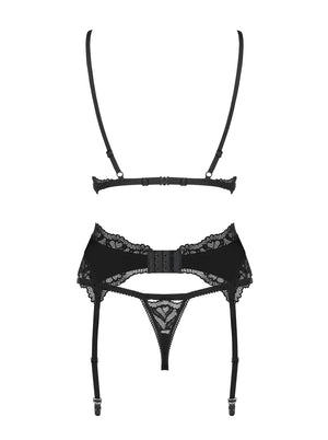 Sexy set Obsessive Arisha 3-pcs-set reggiseno reggicalze perizoma 3 pz. 