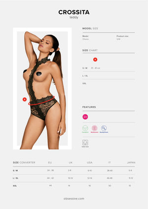 Body seno scoperto Crossita teddy pizzo leopardato Obsessive
