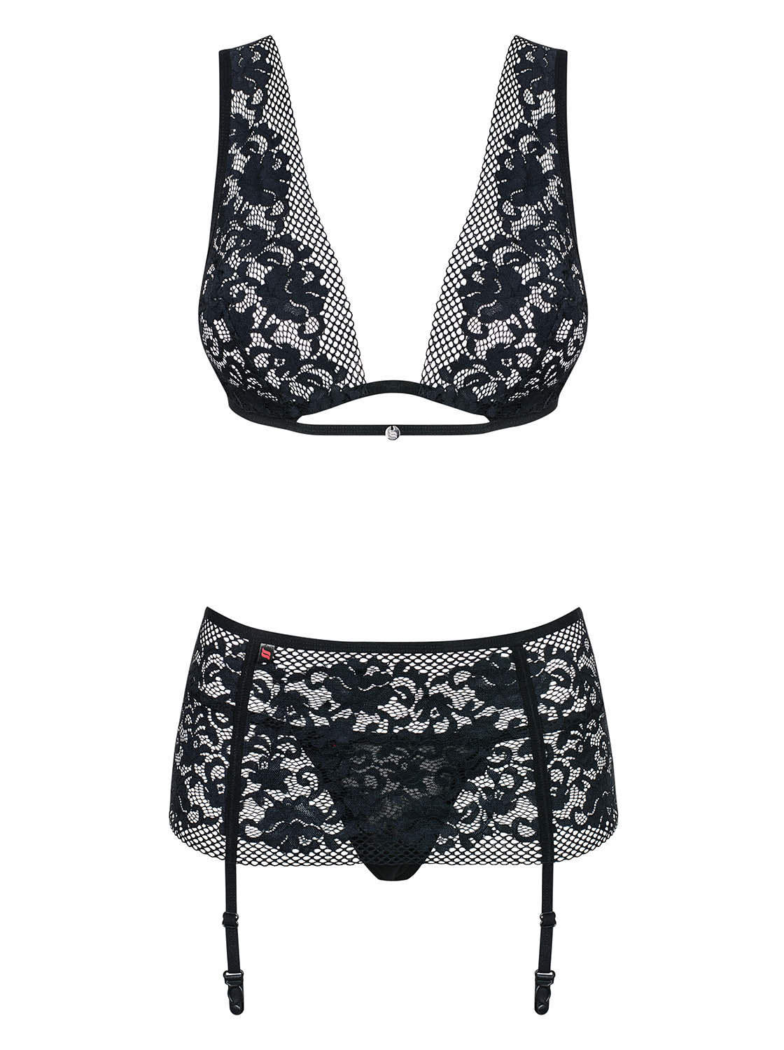 Sexy set Figurea Obsessive reggiseno perizoma e reggicalze 3 pz