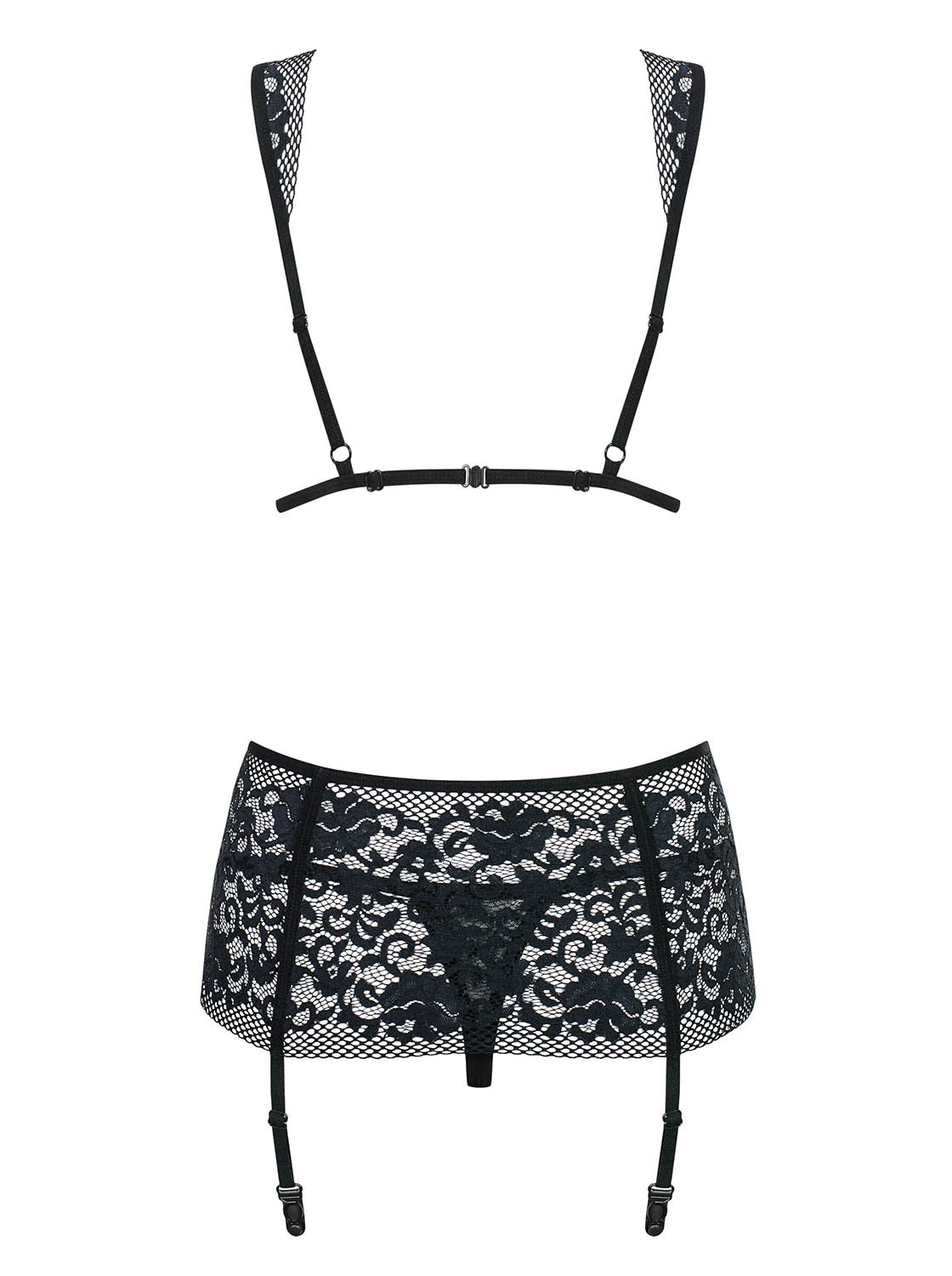 Sexy set Figurea Obsessive reggiseno perizoma e reggicalze 3 pz