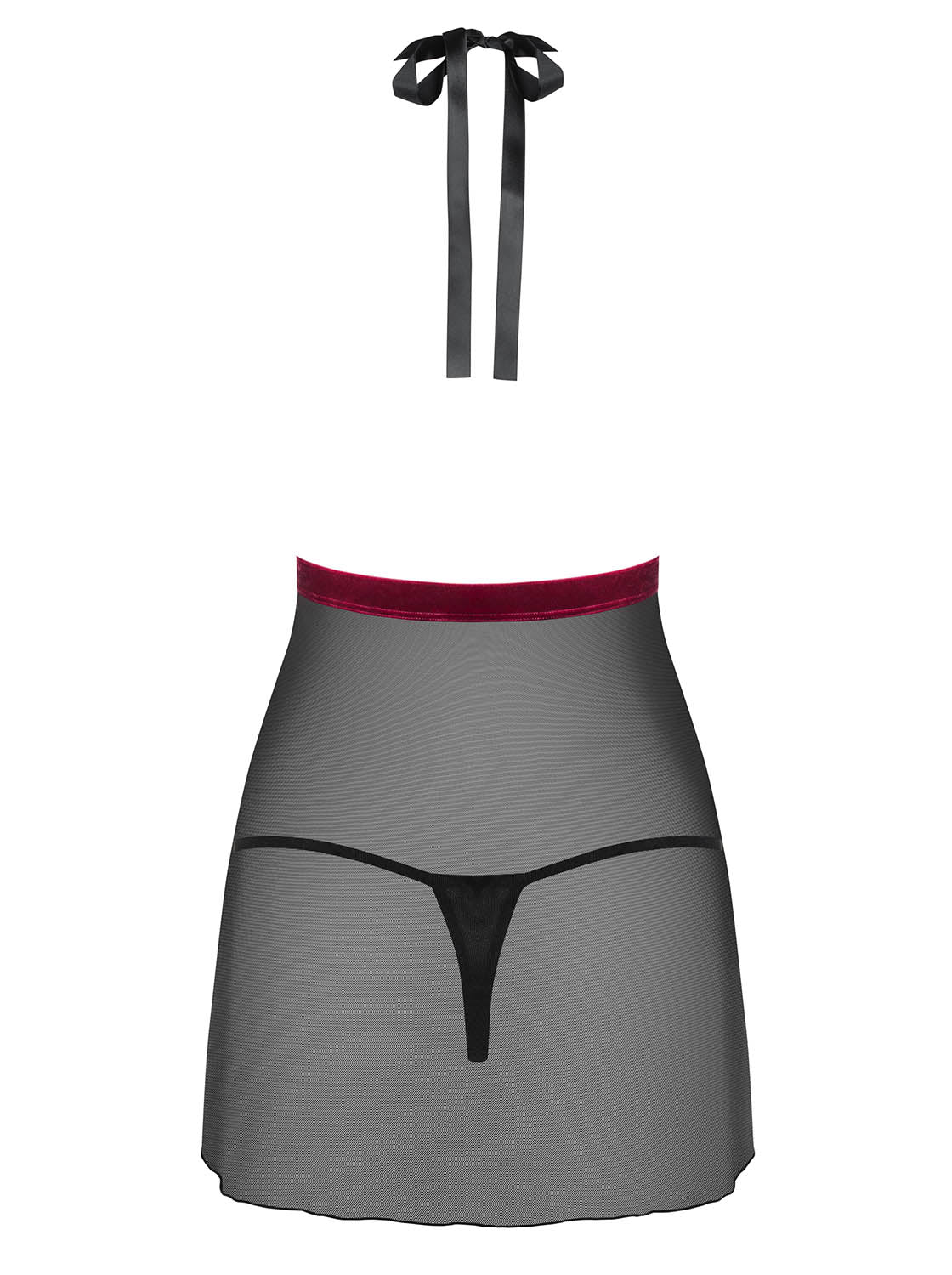 Sexy babydoll + perizoma Obsessive Rossita nero 2 pz.