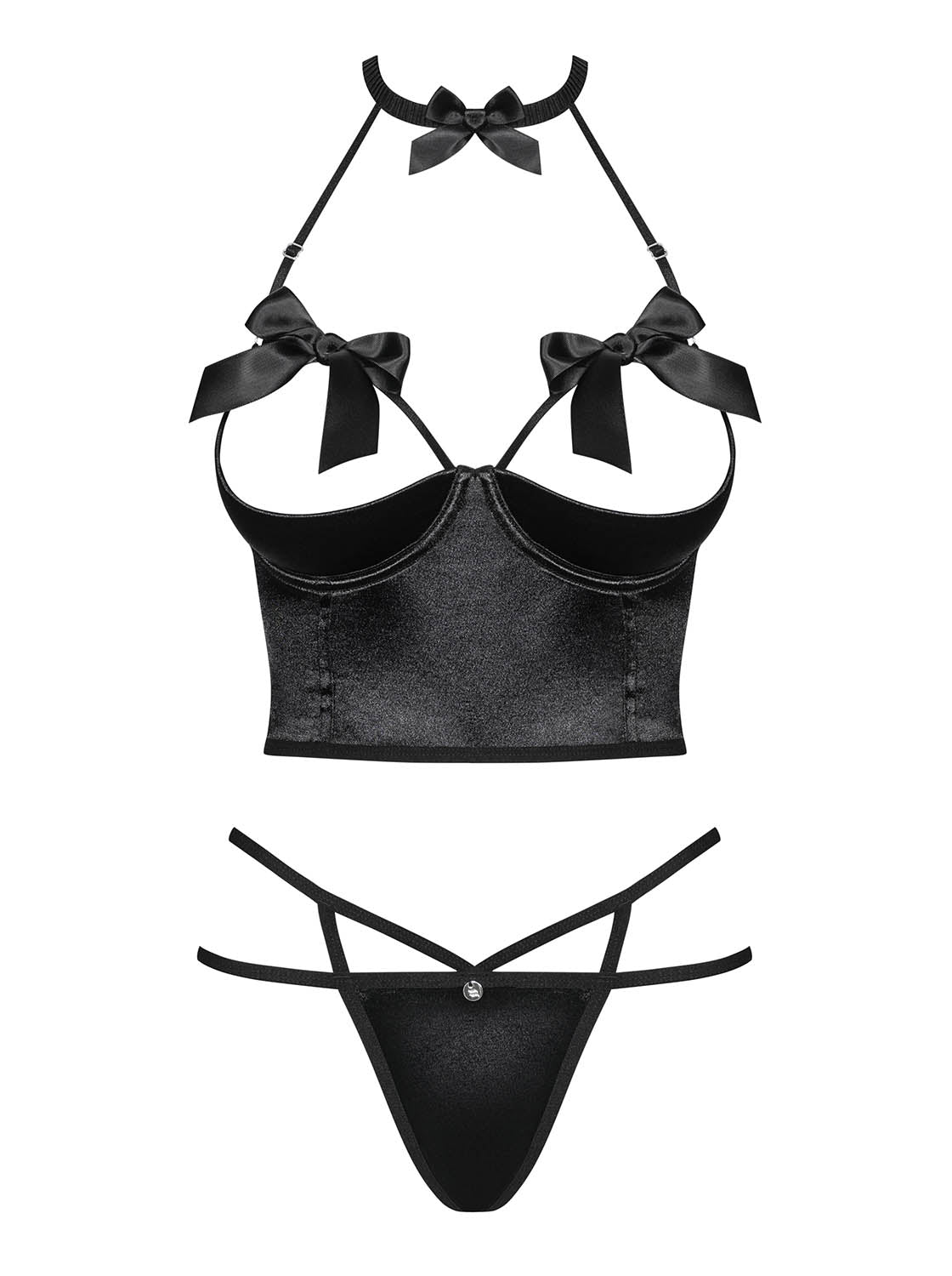 Sexy mezzo corsetto + perizoma Obsessive Delishya set 2 pz.