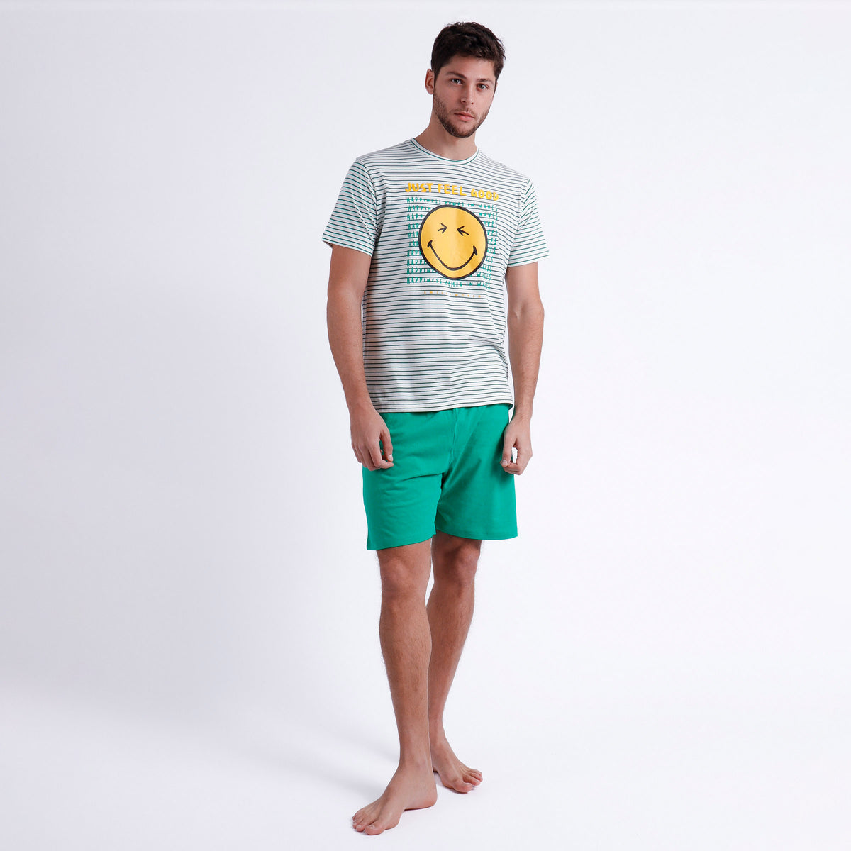 Pigiama uomo estivo Smiley 60999 rigato 100% cotone