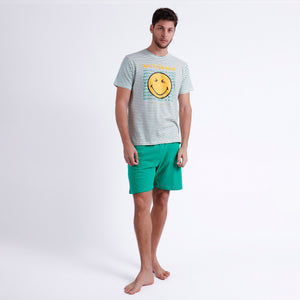 Pigiama uomo estivo Smiley 60999 rigato 100% cotone
