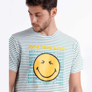 Pigiama uomo estivo Smiley 60999 rigato 100% cotone