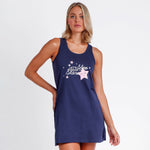 Camicia da notte donna Admas 61100 blu cotone