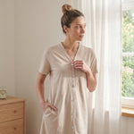 Camicia da notte scollo a v in cotone Lunatica 61173