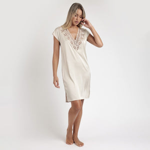 Camicia da notte scollo in crochet floreale Admas 61379 