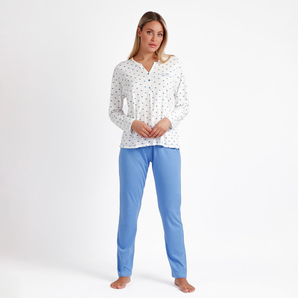 Pigiama lungo donna cotone Admas 62038