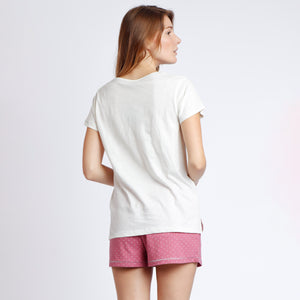 Pigiama donna estivo pois rosa antico Disney 62280