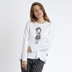 Pigiama donna lungo cotone Mercoledì Addams Santoro 62378