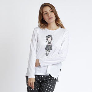 Pigiama donna lungo cotone Mercoledì Addams Santoro 62378