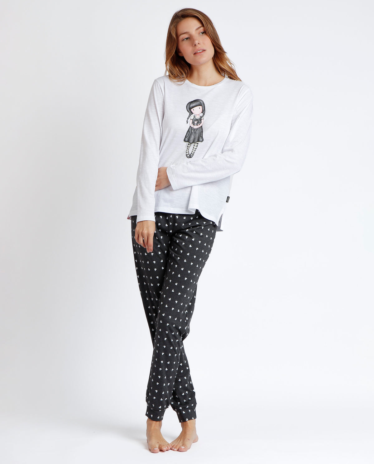 Pigiama donna lungo cotone Mercoledì Addams Santoro 62378